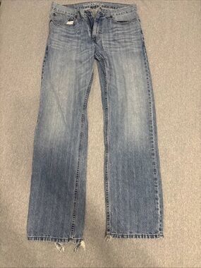 Nautica Men's Washed Blue Straight Jeans 32x34